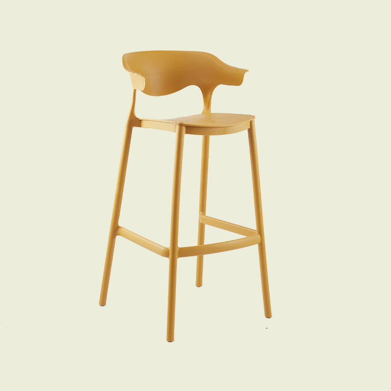Scandinavian Matte Finish Plastic Barstool Armed Milk Tea Shop Stool Yellow 1 Piece Clearhalo 'Bar Furniture' 'Bar Stools' 'bar_stools' 'furn' 'furn_bar_stools' 'Furniture' 'furniture_bar_stools' 'Kitchen & Dining Furniture' 4862798