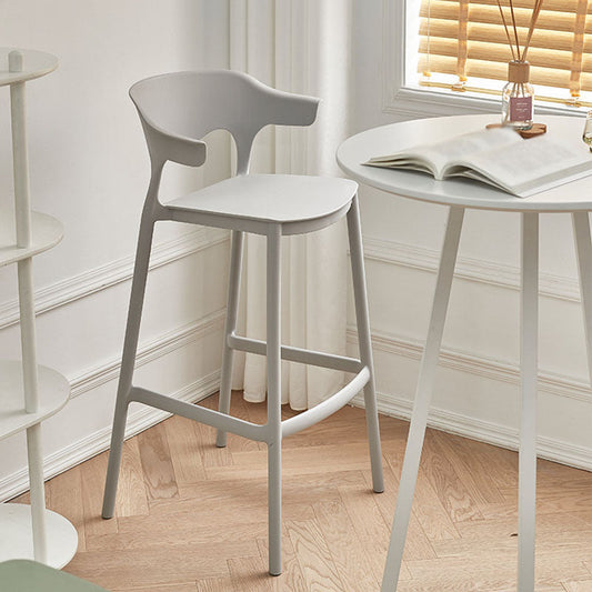 Scandinavian Matte Finish Plastic Barstool Armed Milk Tea Shop Stool Clearhalo 'Bar Furniture' 'Bar Stools' 'bar_stools' 'furn' 'furn_bar_stools' 'Furniture' 'furniture_bar_stools' 'Kitchen & Dining Furniture' 4862800