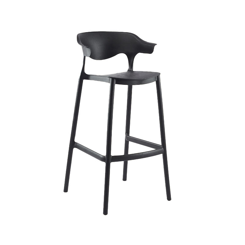 Scandinavian Matte Finish Plastic Barstool Armed Milk Tea Shop Stool Clearhalo 'Bar Furniture' 'Bar Stools' 'bar_stools' 'furn' 'furn_bar_stools' 'Furniture' 'furniture_bar_stools' 'Kitchen & Dining Furniture' 4862801