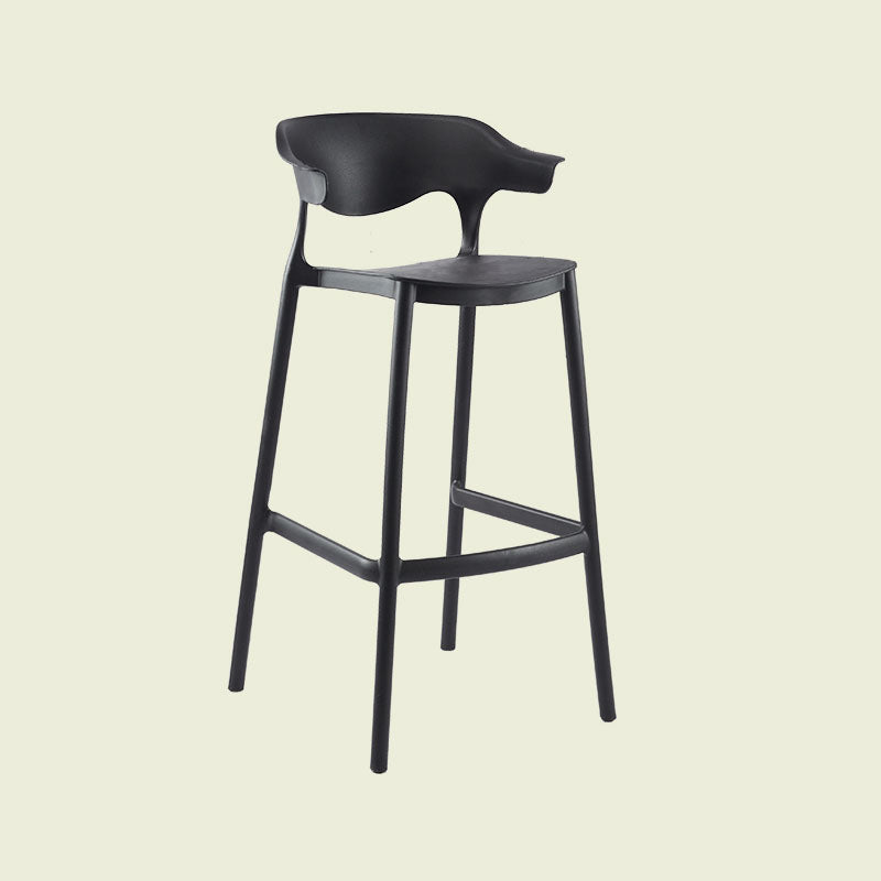 Scandinavian Matte Finish Plastic Barstool Armed Milk Tea Shop Stool Black 1 Piece Clearhalo 'Bar Furniture' 'Bar Stools' 'bar_stools' 'furn' 'furn_bar_stools' 'Furniture' 'furniture_bar_stools' 'Kitchen & Dining Furniture' 4862802