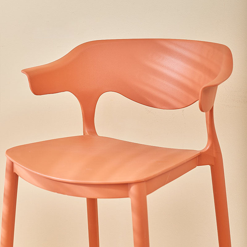Scandinavian Matte Finish Plastic Barstool Armed Milk Tea Shop Stool Clearhalo 'Bar Furniture' 'Bar Stools' 'bar_stools' 'furn' 'furn_bar_stools' 'Furniture' 'furniture_bar_stools' 'Kitchen & Dining Furniture' 4862803