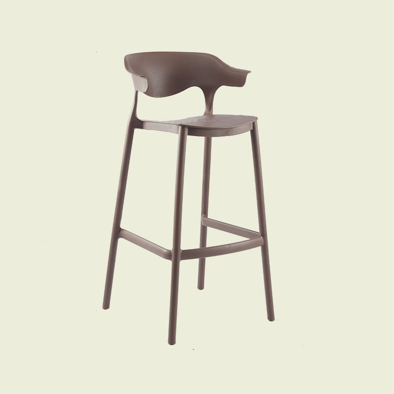 Scandinavian Matte Finish Plastic Barstool Armed Milk Tea Shop Stool Coffee 1 Piece Clearhalo 'Bar Furniture' 'Bar Stools' 'bar_stools' 'furn' 'furn_bar_stools' 'Furniture' 'furniture_bar_stools' 'Kitchen & Dining Furniture' 4862805