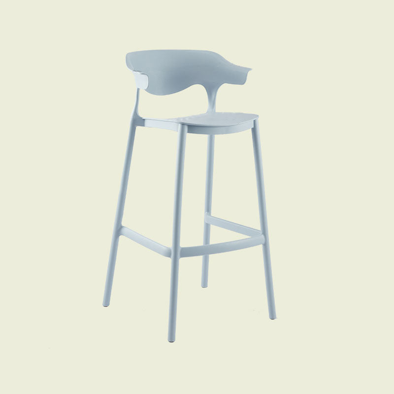 Scandinavian Matte Finish Plastic Barstool Armed Milk Tea Shop Stool Blue 1 Piece Clearhalo 'Bar Furniture' 'Bar Stools' 'bar_stools' 'furn' 'furn_bar_stools' 'Furniture' 'furniture_bar_stools' 'Kitchen & Dining Furniture' 4862808