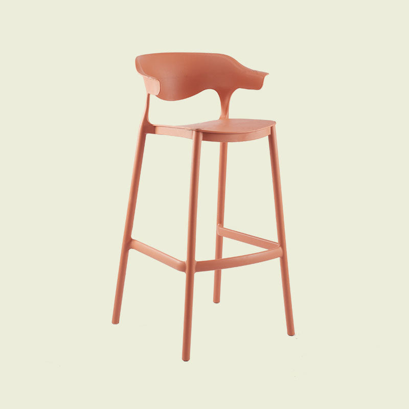 Scandinavian Matte Finish Plastic Barstool Armed Milk Tea Shop Stool Orange 1 Piece Clearhalo 'Bar Furniture' 'Bar Stools' 'bar_stools' 'furn' 'furn_bar_stools' 'Furniture' 'furniture_bar_stools' 'Kitchen & Dining Furniture' 4862809