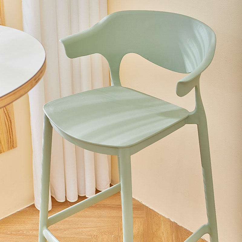 Scandinavian Matte Finish Plastic Barstool Armed Milk Tea Shop Stool Clearhalo 'Bar Furniture' 'Bar Stools' 'bar_stools' 'furn' 'furn_bar_stools' 'Furniture' 'furniture_bar_stools' 'Kitchen & Dining Furniture' 4862810