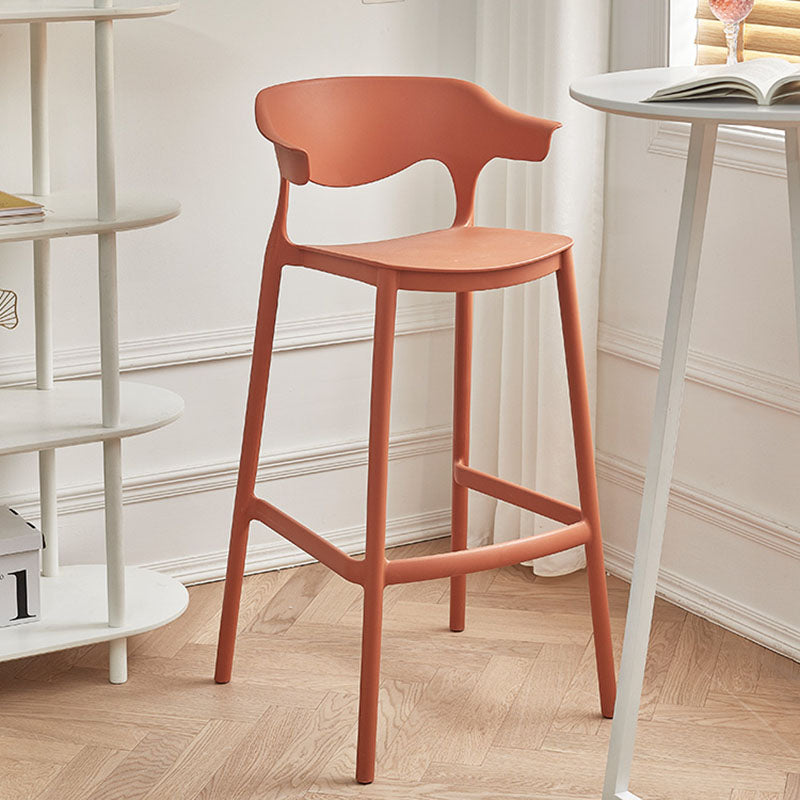 Scandinavian Matte Finish Plastic Barstool Armed Milk Tea Shop Stool Clearhalo 'Bar Furniture' 'Bar Stools' 'bar_stools' 'furn' 'furn_bar_stools' 'Furniture' 'furniture_bar_stools' 'Kitchen & Dining Furniture' 4862812