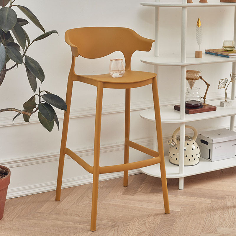 Scandinavian Matte Finish Plastic Barstool Armed Milk Tea Shop Stool Clearhalo 'Bar Furniture' 'Bar Stools' 'bar_stools' 'furn' 'furn_bar_stools' 'Furniture' 'furniture_bar_stools' 'Kitchen & Dining Furniture' 4862813