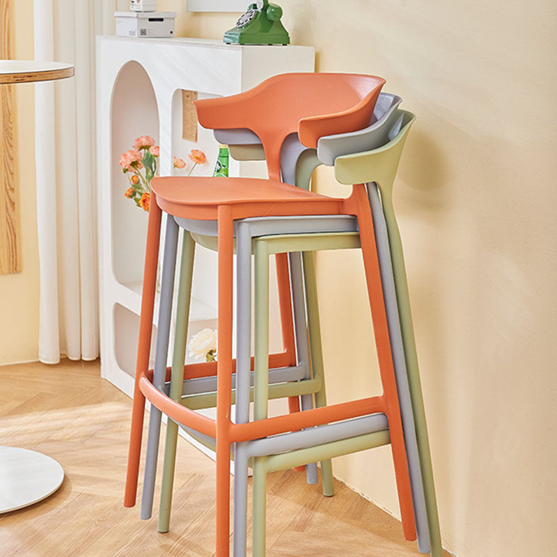 Scandinavian Matte Finish Plastic Barstool Armed Milk Tea Shop Stool Clearhalo 'Bar Furniture' 'Bar Stools' 'bar_stools' 'furn' 'furn_bar_stools' 'Furniture' 'furniture_bar_stools' 'Kitchen & Dining Furniture' 4862814