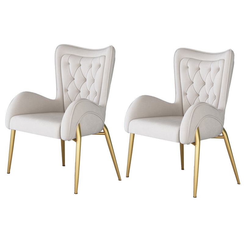 Glam 1/2/5 Pieces Dining Set Round Stone Dining Table for Dining Room 2 White Chairs Clearhalo 'Dining Room Sets' 'Dining Tables & Seating' 'dining_room_set' 'furn' 'furn_dining_room_set' 'Furniture' 'furniture_dining_room_set' 'Kitchen & Dining Furniture' 4862835