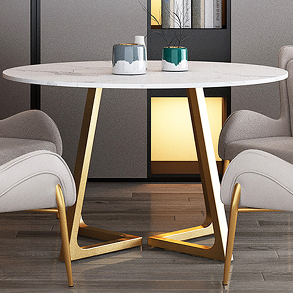 Glam 1/2/5 Pieces Dining Set Round Stone Dining Table for Dining Room Clearhalo 'Dining Room Sets' 'Dining Tables & Seating' 'dining_room_set' 'furn' 'furn_dining_room_set' 'Furniture' 'furniture_dining_room_set' 'Kitchen & Dining Furniture' 4862840