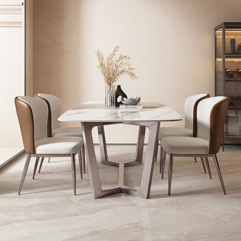 1/2/4/5/7 Pcs Sintered Stone Dining Room Set Table Furniture Set for Home 5 Pieces: Table, 4 Chairs Clearhalo 'Dining Room Sets' 'Dining Tables & Seating' 'dining_room_set' 'furn' 'furn_dining_room_set' 'Furniture' 'furniture_dining_room_set' 'Kitchen & Dining Furniture' 4862892