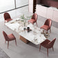 Modern 1/3/4/6/7 Pieces Dinette Set with Sintered Stone Top Rectangle Dining Table Set 6 Pieces: Table, 5 Chairs Clearhalo 'Dining Room Sets' 'Dining Tables & Seating' 'dining_room_set' 'furn' 'furn_dining_room_set' 'Furniture' 'furniture_dining_room_set' 'Kitchen & Dining Furniture' 4862907