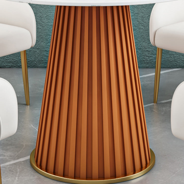 Glam 1/5 Pieces Dining Set Circular Stone Dining Table for Dining Room Clearhalo 'Dining Room Sets' 'Dining Tables & Seating' 'dining_room_set' 'furn' 'furn_dining_room_set' 'Furniture' 'furniture_dining_room_set' 'Kitchen & Dining Furniture' 4862937