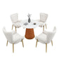 Glam 1/5 Pieces Dining Set Circular Stone Dining Table for Dining Room Clearhalo 'Dining Room Sets' 'Dining Tables & Seating' 'dining_room_set' 'furn' 'furn_dining_room_set' 'Furniture' 'furniture_dining_room_set' 'Kitchen & Dining Furniture' 4862938
