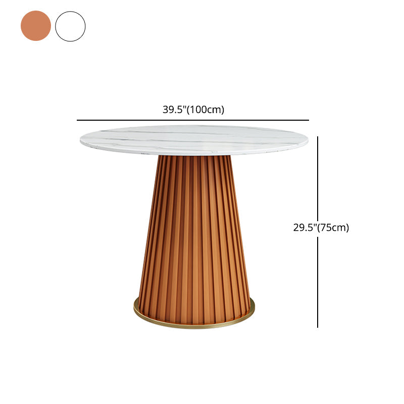 Glam 1/5 Pieces Dining Set Circular Stone Dining Table for Dining Room Clearhalo 'Dining Room Sets' 'Dining Tables & Seating' 'dining_room_set' 'furn' 'furn_dining_room_set' 'Furniture' 'furniture_dining_room_set' 'Kitchen & Dining Furniture' 4862948