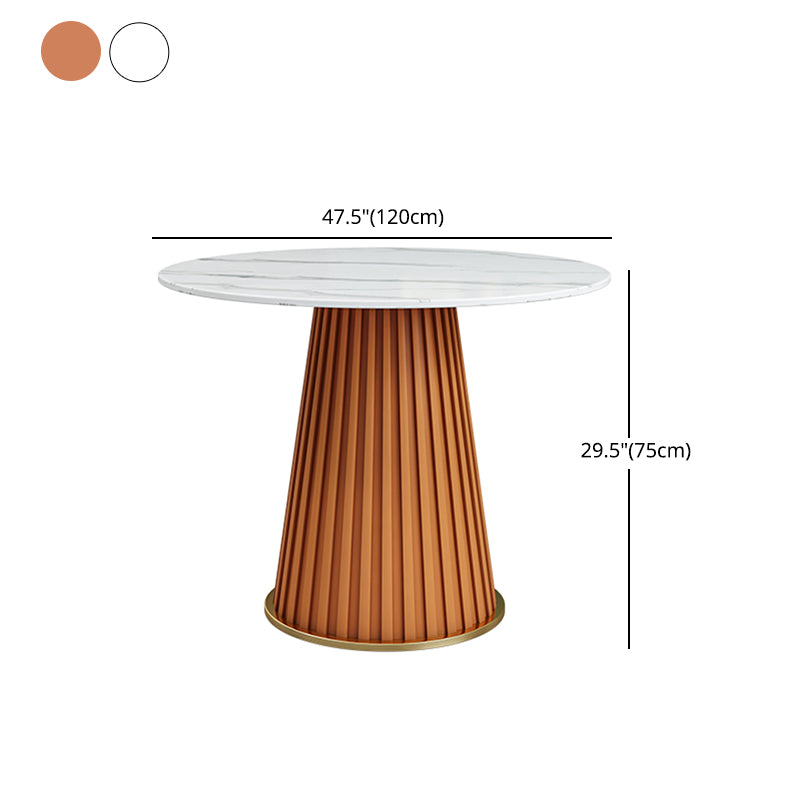 Glam 1/5 Pieces Dining Set Circular Stone Dining Table for Dining Room Clearhalo 'Dining Room Sets' 'Dining Tables & Seating' 'dining_room_set' 'furn' 'furn_dining_room_set' 'Furniture' 'furniture_dining_room_set' 'Kitchen & Dining Furniture' 4862949