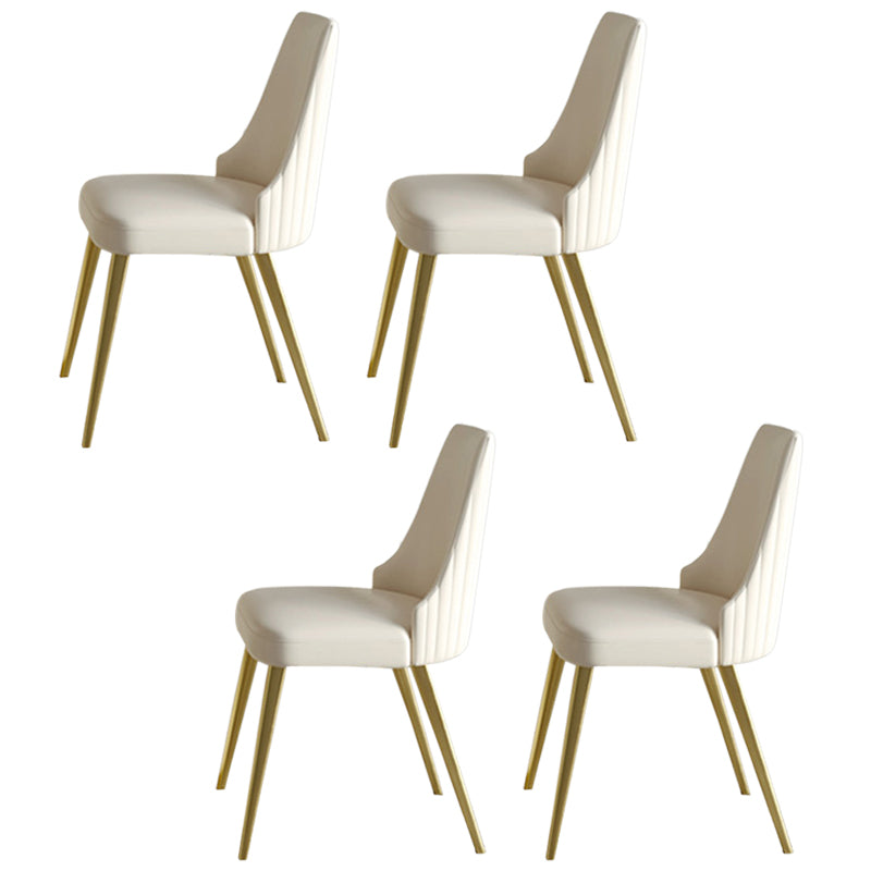 Designer Style 1/4/5/6/7 Pieces Dining Room Set Sintered Stone Dining Table 4 White Chairs Clearhalo 'Dining Room Sets' 'Dining Tables & Seating' 'dining_room_set' 'furn' 'furn_dining_room_set' 'Furniture' 'furniture_dining_room_set' 'Kitchen & Dining Furniture' 4862952