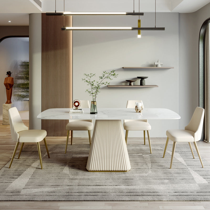 Designer Style 1/4/5/6/7 Pieces Dining Room Set Sintered Stone Dining Table Clearhalo 'Dining Room Sets' 'Dining Tables & Seating' 'dining_room_set' 'furn' 'furn_dining_room_set' 'Furniture' 'furniture_dining_room_set' 'Kitchen & Dining Furniture' 4862961
