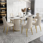 Glam 1/4/5/6/7 Pieces Dining Set Oval Sintered Stone Dining Table Set 7 Pieces: Table, 6 Chairs Clearhalo 'Dining Room Sets' 'Dining Tables & Seating' 'dining_room_set' 'furn' 'furn_dining_room_set' 'Furniture' 'furniture_dining_room_set' 'Kitchen & Dining Furniture' 4862971