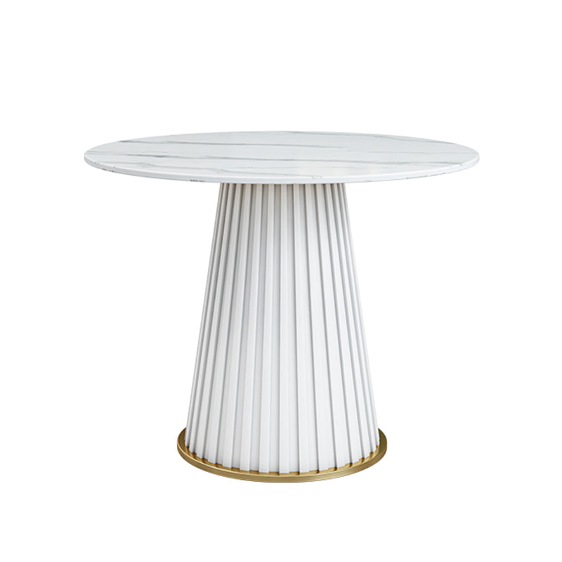 Glam 1/5 Pieces Dining Set Round Stone Dining Table for Kitchen Clearhalo 'Dining Room Sets' 'Dining Tables & Seating' 'dining_room_set' 'furn' 'furn_dining_room_set' 'Furniture' 'furniture_dining_room_set' 'Kitchen & Dining Furniture' 4862983