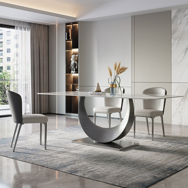 Modern 1/4/5/7/8 Pieces Dining Set Rectangle Dining Table Set for Home Use 4 Pieces: Table, 3 Chairs Clearhalo 'Dining Room Sets' 'Dining Tables & Seating' 'dining_room_set' 'furn' 'furn_dining_room_set' 'Furniture' 'furniture_dining_room_set' 'Kitchen & Dining Furniture' 4863003
