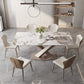 Modern 1/2/5/7/9 Pieces Silver Dinette Set with Sintered Stone Rectangle Dining Table Set 7 Pieces: Table, 6 Chairs Clearhalo 'Dining Room Sets' 'Dining Tables & Seating' 'dining_room_set' 'furn' 'furn_dining_room_set' 'Furniture' 'furniture_dining_room_set' 'Kitchen & Dining Furniture' 4863022