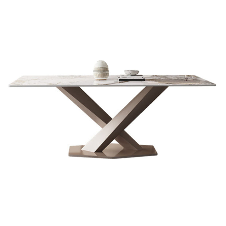 Modern 1/2/5/7/9 Pieces Silver Dinette Set with Sintered Stone Rectangle Dining Table Set White 70.9"L x 35.4"W Clearhalo 'Dining Room Sets' 'Dining Tables & Seating' 'dining_room_set' 'furn' 'furn_dining_room_set' 'Furniture' 'furniture_dining_room_set' 'Kitchen & Dining Furniture' 4863027