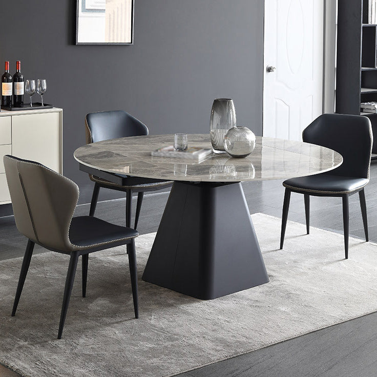 Modern 1/4/5/7 Pieces Dining Room Set Round Dining Room Table Set 4 Pieces: Table, 3 Chairs Clearhalo 'Dining Room Sets' 'Dining Tables & Seating' 'dining_room_set' 'furn' 'furn_dining_room_set' 'Furniture' 'furniture_dining_room_set' 'Kitchen & Dining Furniture' 4863041