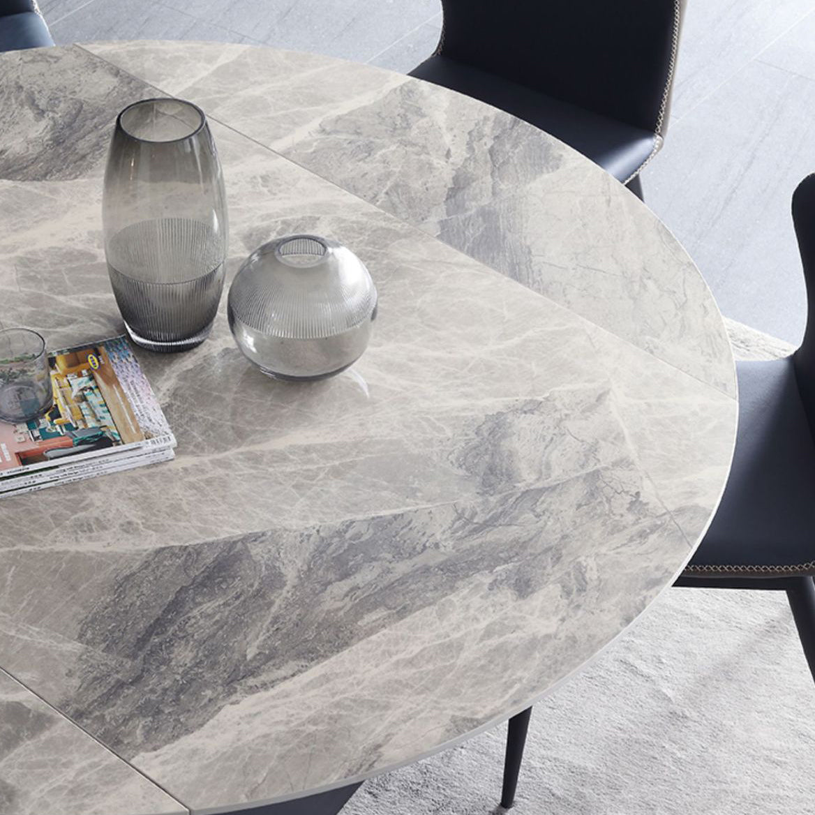 Modern 1/4/5/7 Pieces Dining Room Set Round Dining Room Table Set Clearhalo 'Dining Room Sets' 'Dining Tables & Seating' 'dining_room_set' 'furn' 'furn_dining_room_set' 'Furniture' 'furniture_dining_room_set' 'Kitchen & Dining Furniture' 4863045