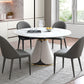 Glam 1/4/5/7 Pieces Scalable Dinette Set with White Sintered Stone Round Dining Table Set Clearhalo 'Dining Room Sets' 'Dining Tables & Seating' 'dining_room_set' 'furn' 'furn_dining_room_set' 'Furniture' 'furniture_dining_room_set' 'Kitchen & Dining Furniture' 4863104