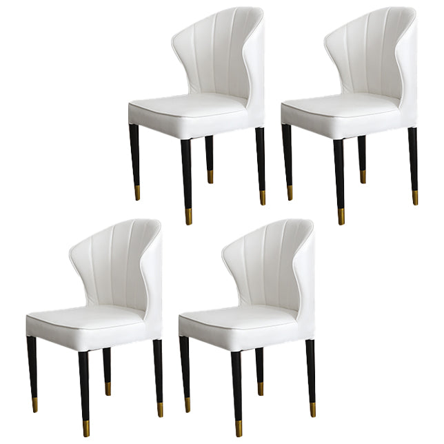 Glam 1/4/5/7 Pieces Scalable Dinette Set with White Sintered Stone Round Dining Table Set 4 White Chairs Clearhalo 'Dining Room Sets' 'Dining Tables & Seating' 'dining_room_set' 'furn' 'furn_dining_room_set' 'Furniture' 'furniture_dining_room_set' 'Kitchen & Dining Furniture' 4863108
