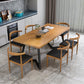 Industrial 1/2/7 Pieces Dining Set Solid Wood Dining Table for Home Use 7 Pieces: Table, 6 Chairs Clearhalo 'Dining Room Sets' 'Dining Tables & Seating' 'dining_room_set' 'furn' 'furn_dining_room_set' 'Furniture' 'furniture_dining_room_set' 'Kitchen & Dining Furniture' 4863120