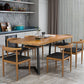 Industrial 1/2/7 Pieces Dining Set Solid Wood Dining Table for Home Use Clearhalo 'Dining Room Sets' 'Dining Tables & Seating' 'dining_room_set' 'furn' 'furn_dining_room_set' 'Furniture' 'furniture_dining_room_set' 'Kitchen & Dining Furniture' 4863124