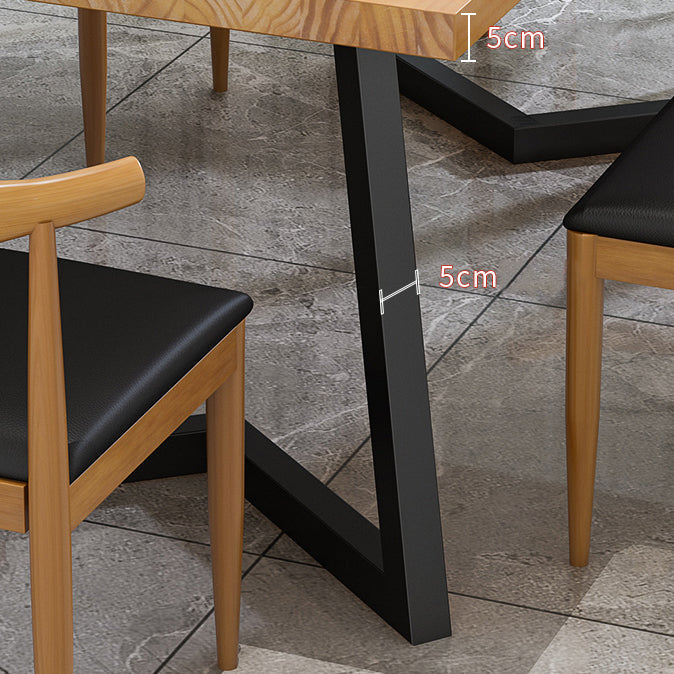 Industrial 1/2/7 Pieces Dining Set Solid Wood Dining Table for Home Use Clearhalo 'Dining Room Sets' 'Dining Tables & Seating' 'dining_room_set' 'furn' 'furn_dining_room_set' 'Furniture' 'furniture_dining_room_set' 'Kitchen & Dining Furniture' 4863127