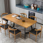 Industrial 1/2/7 Pieces Dining Set Solid Wood Dining Table for Home Use Clearhalo 'Dining Room Sets' 'Dining Tables & Seating' 'dining_room_set' 'furn' 'furn_dining_room_set' 'Furniture' 'furniture_dining_room_set' 'Kitchen & Dining Furniture' 4863129