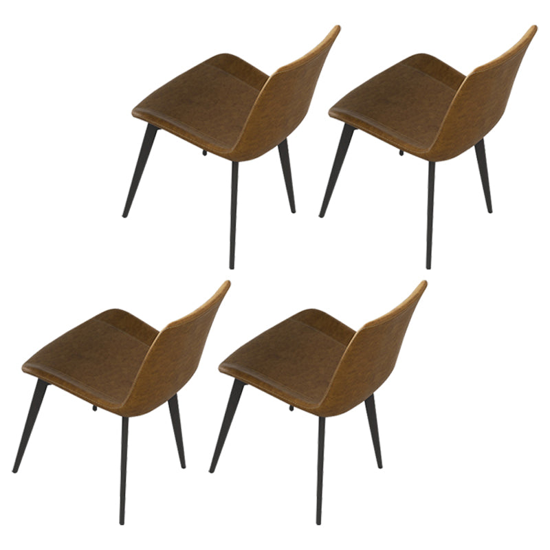 Modern 1/4/5/6/7 Pieces Dining Room Set Sintered Stone Dining Table 4 Brown Chairs Clearhalo 'Dining Room Sets' 'Dining Tables & Seating' 'dining_room_set' 'furn' 'furn_dining_room_set' 'Furniture' 'furniture_dining_room_set' 'Kitchen & Dining Furniture' 4863142