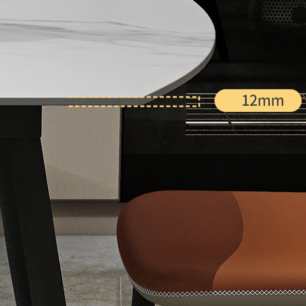 Modern 1/4/5/6/7 Pieces Dining Room Set Sintered Stone Dining Table Clearhalo 'Dining Room Sets' 'Dining Tables & Seating' 'dining_room_set' 'furn' 'furn_dining_room_set' 'Furniture' 'furniture_dining_room_set' 'Kitchen & Dining Furniture' 4863149