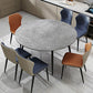 Modern 1/4/5/6/7 Pieces Dining Room Set Sintered Stone Dining Table 7 Pieces: Grey Table, 4 Blue+2 Orange Chairs Clearhalo 'Dining Room Sets' 'Dining Tables & Seating' 'dining_room_set' 'furn' 'furn_dining_room_set' 'Furniture' 'furniture_dining_room_set' 'Kitchen & Dining Furniture' 4863153