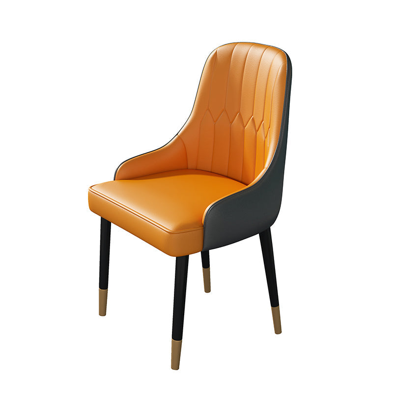 Glam 1/4/5 Pieces Dining Set Sintered Stone Dining Table Set for Dining Areas 1 Orange Chair Clearhalo 'Dining Room Sets' 'Dining Tables & Seating' 'dining_room_set' 'furn' 'furn_dining_room_set' 'Furniture' 'furniture_dining_room_set' 'Kitchen & Dining Furniture' 4863160