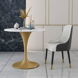 Glam 1/4/5 Pieces Dining Set Sintered Stone Dining Table Set for Dining Areas Clearhalo 'Dining Room Sets' 'Dining Tables & Seating' 'dining_room_set' 'furn' 'furn_dining_room_set' 'Furniture' 'furniture_dining_room_set' 'Kitchen & Dining Furniture' 4863164