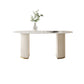 Oval Stone Top Dining Table Modern White Base Dining Table for Living Room Clearhalo 'Dining Tables & Seating' 'Dining Tables' 'dining_table' 'furn' 'furn_dining_table' 'Furniture' 'furniture_dining_table' 'Kitchen & Dining Furniture' 'kitchen' 'kitchen_dining_table' 4863181