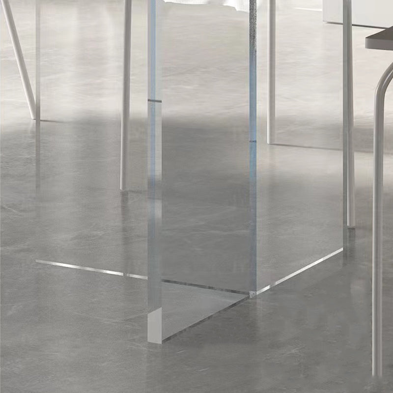 Rectangle Wood Top Dining Table Acrylic Base Modern Dining Table for Living Room Clearhalo 'Dining Tables & Seating' 'Dining Tables' 'dining_table' 'furn' 'furn_dining_table' 'Furniture' 'furniture_dining_table' 'Kitchen & Dining Furniture' 'kitchen' 'kitchen_dining_table' 4863199