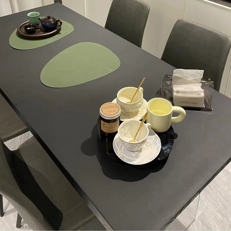 Rectangle Wood Top Dining Table Acrylic Base Modern Dining Table for Living Room Clearhalo 'Dining Tables & Seating' 'Dining Tables' 'dining_table' 'furn' 'furn_dining_table' 'Furniture' 'furniture_dining_table' 'Kitchen & Dining Furniture' 'kitchen' 'kitchen_dining_table' 4863201