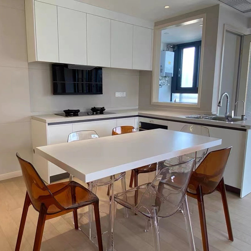 Rectangle Wood Top Dining Table Acrylic Base Modern Dining Table for Living Room Clearhalo 'Dining Tables & Seating' 'Dining Tables' 'dining_table' 'furn' 'furn_dining_table' 'Furniture' 'furniture_dining_table' 'Kitchen & Dining Furniture' 'kitchen' 'kitchen_dining_table' 4863206