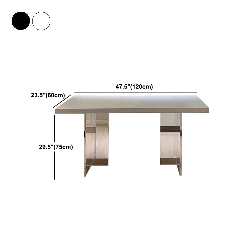 Rectangle Wood Top Dining Table Acrylic Base Modern Dining Table for Living Room Clearhalo 'Dining Tables & Seating' 'Dining Tables' 'dining_table' 'furn' 'furn_dining_table' 'Furniture' 'furniture_dining_table' 'Kitchen & Dining Furniture' 'kitchen' 'kitchen_dining_table' 4863210