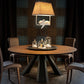 Modern Wood Top Dining Room Collection Round Pedestal Convertible Dining Table 51.2"L x 51.2"W x 29.5"H Clearhalo 'Dining Tables & Seating' 'Dining Tables' 'dining_table' 'Furniture' 'furniture_dining_table' 'Kitchen & Dining Furniture' 'kitchen' 'kitchen_dining_table' 4863218