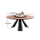 Modern Wood Top Dining Room Collection Round Pedestal Convertible Dining Table Clearhalo 'Dining Tables & Seating' 'Dining Tables' 'dining_table' 'Furniture' 'furniture_dining_table' 'Kitchen & Dining Furniture' 'kitchen' 'kitchen_dining_table' 4863232