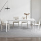 Modern Stone Top Rectangle Dinette Table Metal Base Dining Table in White White 55.1"L x 31.5"W x 29.5"H Without Chairs Clearhalo 'Dining Tables & Seating' 'Dining Tables' 'dining_table' 'furn' 'furn_dining_table' 'Furniture' 'furniture_dining_table' 'Kitchen & Dining Furniture' 'kitchen' 'kitchen_dining_table' 4863239