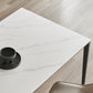 Modern Stone Top Rectangle Dinette Table Metal Base Dining Table in White Clearhalo 'Dining Tables & Seating' 'Dining Tables' 'dining_table' 'furn' 'furn_dining_table' 'Furniture' 'furniture_dining_table' 'Kitchen & Dining Furniture' 'kitchen' 'kitchen_dining_table' 4863244