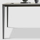 Modern Stone Top Rectangle Dinette Table Metal Base Dining Table in White Clearhalo 'Dining Tables & Seating' 'Dining Tables' 'dining_table' 'furn' 'furn_dining_table' 'Furniture' 'furniture_dining_table' 'Kitchen & Dining Furniture' 'kitchen' 'kitchen_dining_table' 4863247
